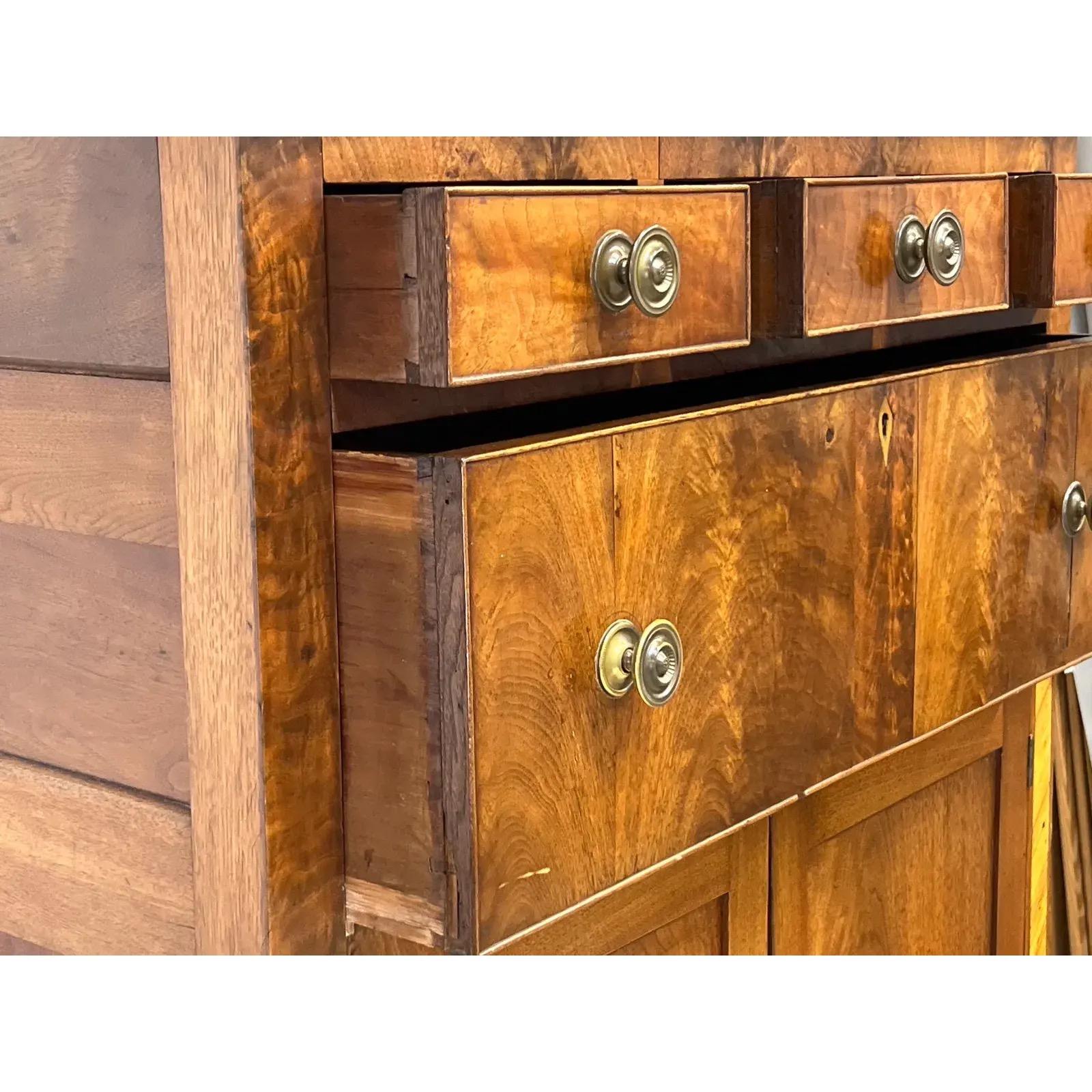 Sheraton Mahogany and Burlwood Tall Cabinet For Sale 1