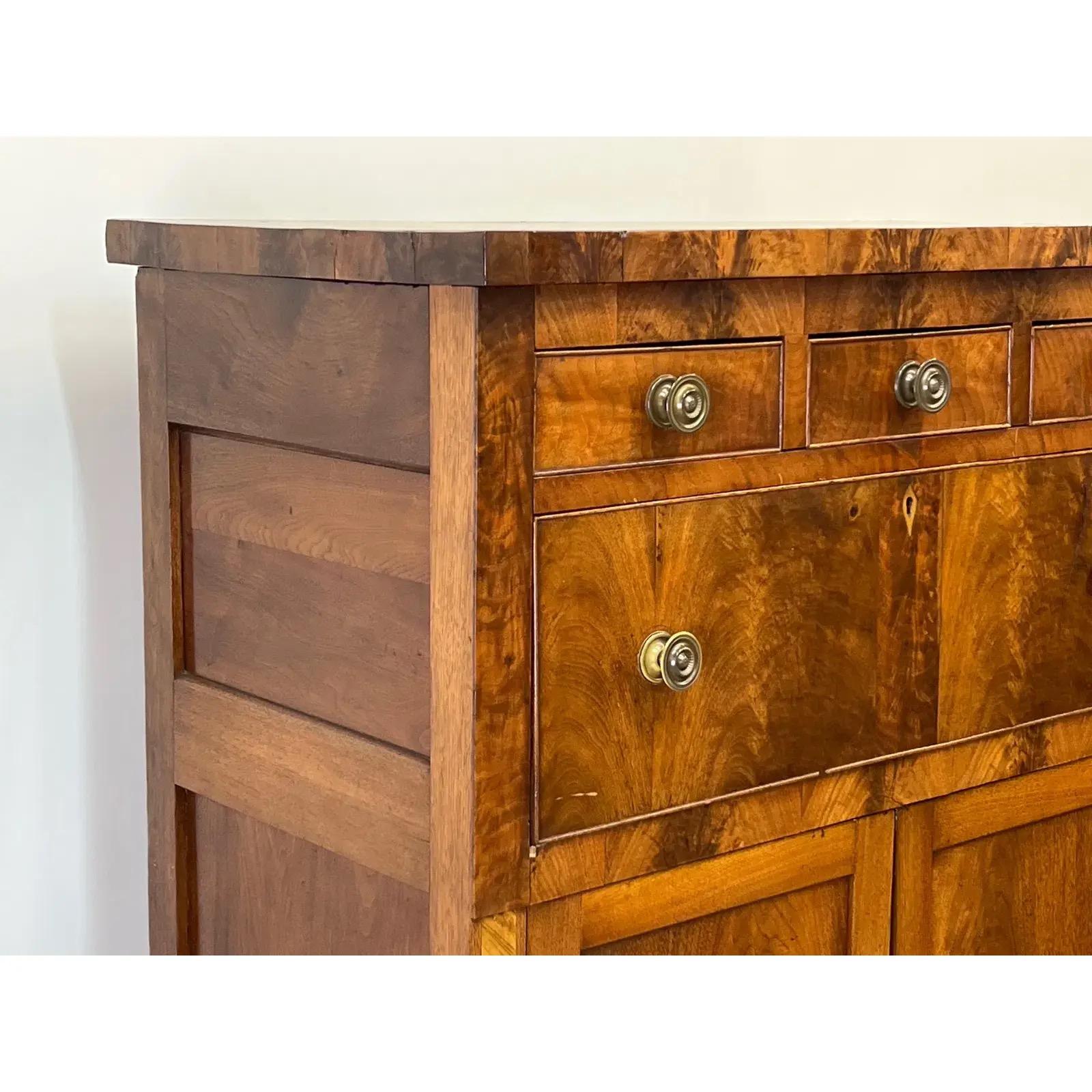 Sheraton Mahogany and Burlwood Tall Cabinet For Sale 2