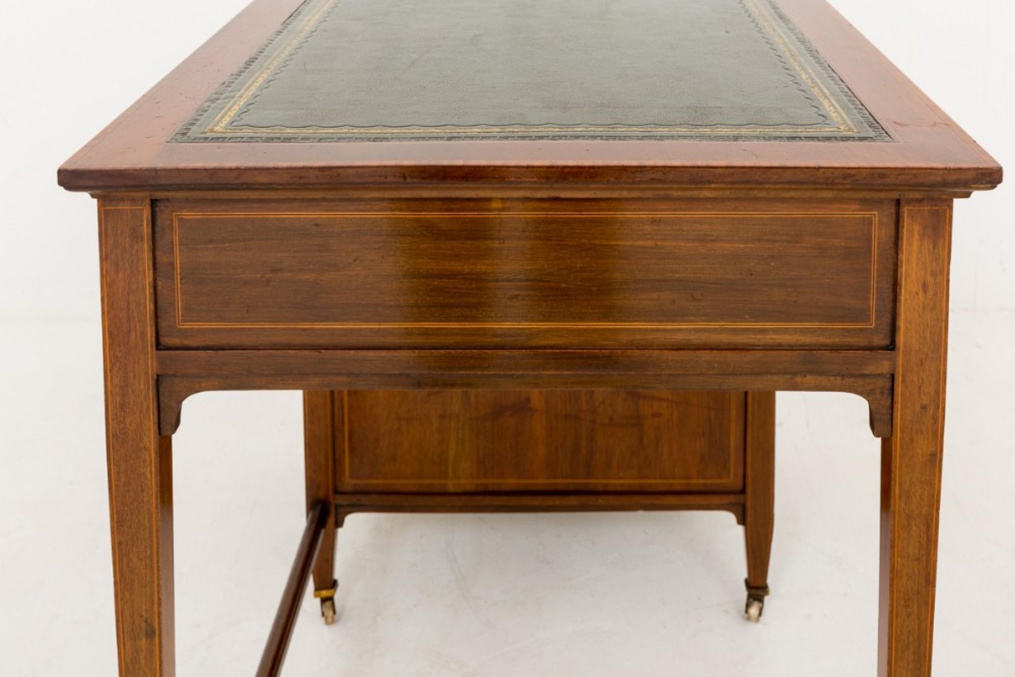 Sheraton Mahogany Desk - Antique Revival Desks Circa 1890 For Sale 8
