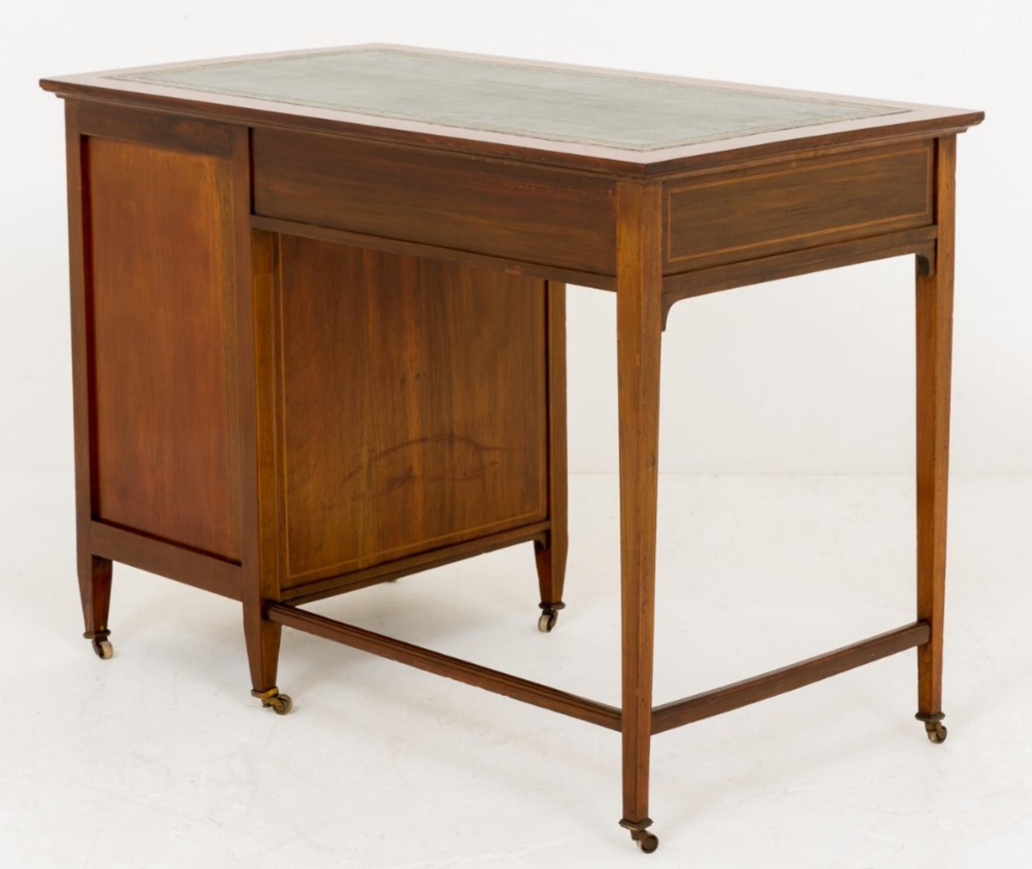 Sheraton Mahogany Desk - Antique Revival Desks Circa 1890 For Sale 9