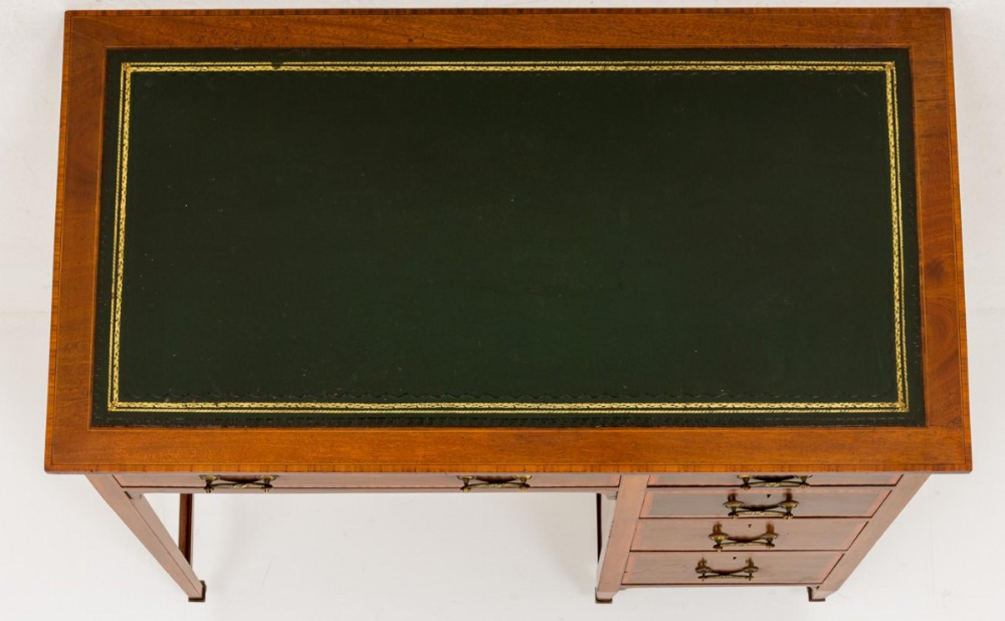 Sheraton Mahogany Desk - Antique Revival Desks Circa 1890 For Sale 4