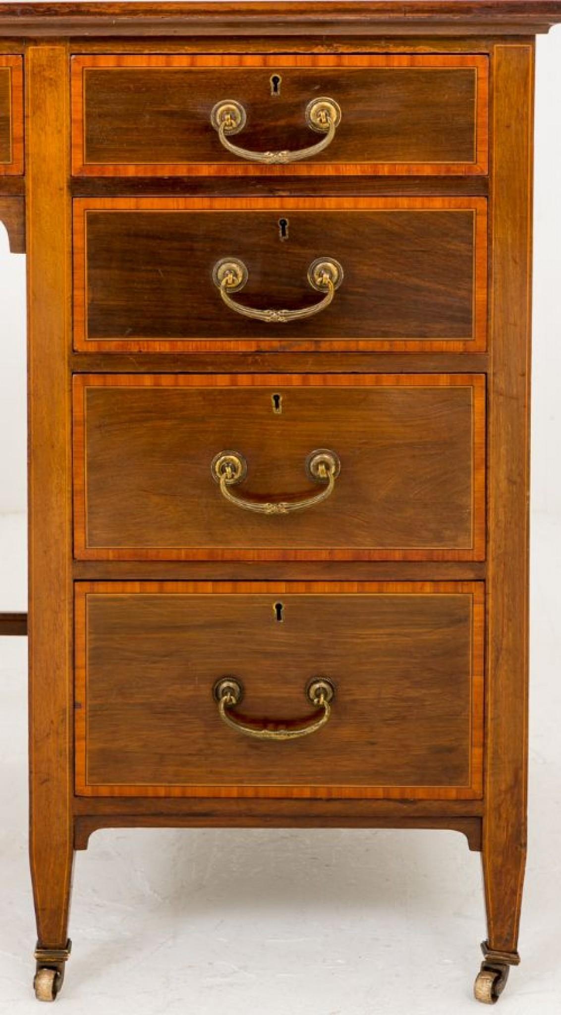 Sheraton Mahogany Desk - Antique Revival Desks Circa 1890 For Sale 5