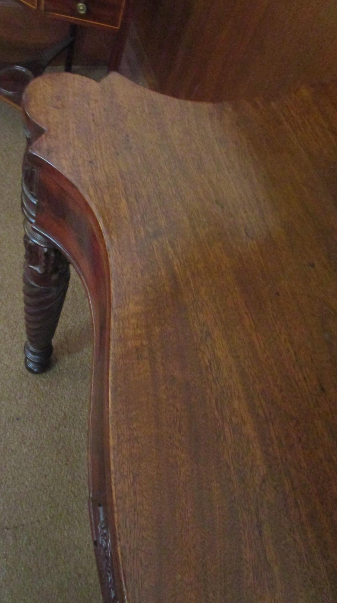 Sheraton Mahogany Game Table with Rope Twist Legs and Serpentine Top For Sale 1
