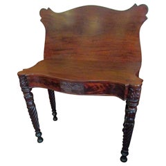 Sheraton Mahogany Game Table with Rope Twist Legs and Serpentine Top