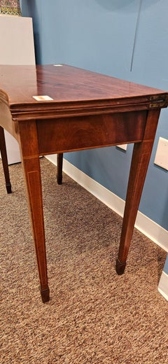 Sheraton Mahogany Games Table Serpentine Front, Circa 1800