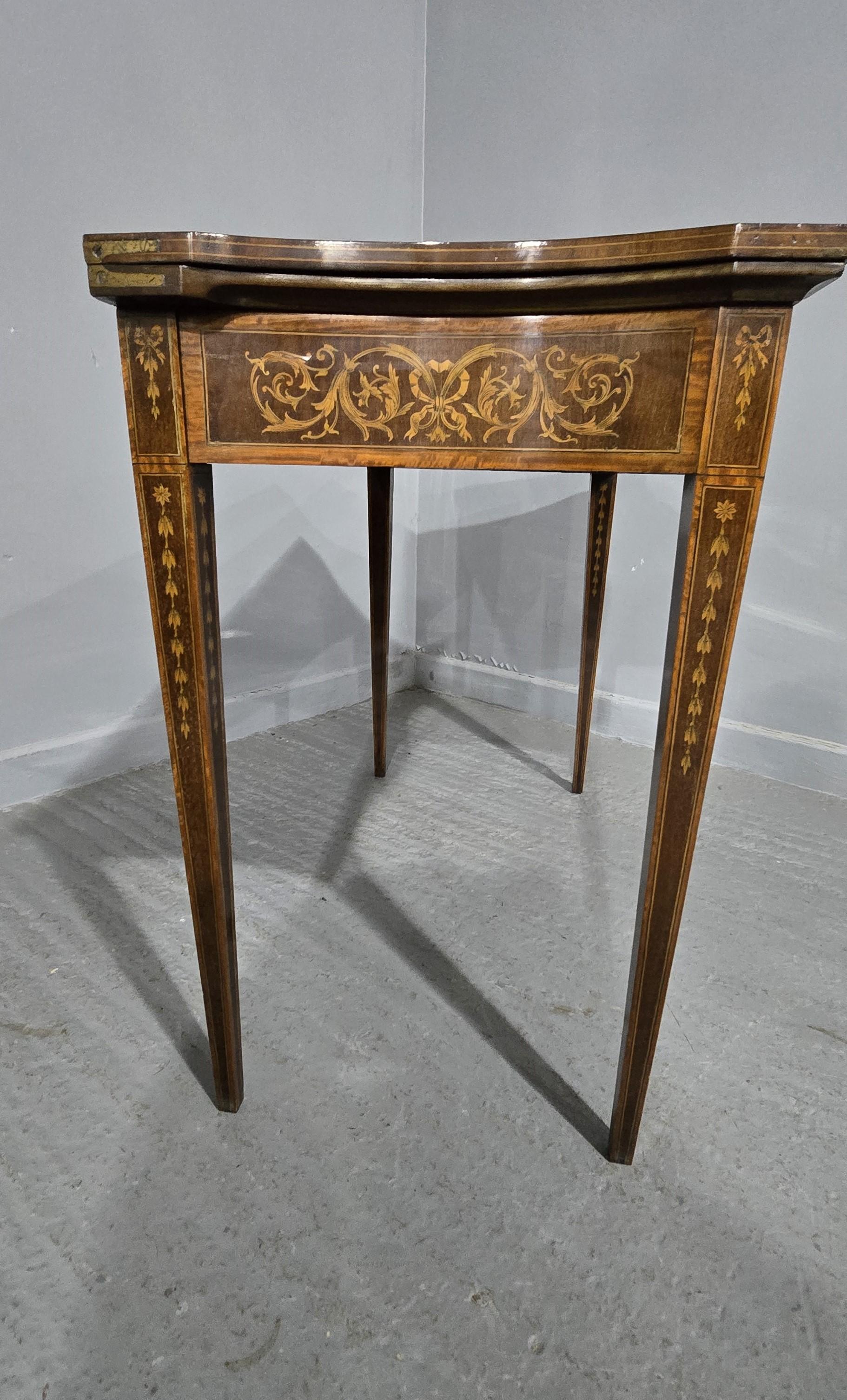 Sheraton Mahogany Inlaid Card Table For Sale 7