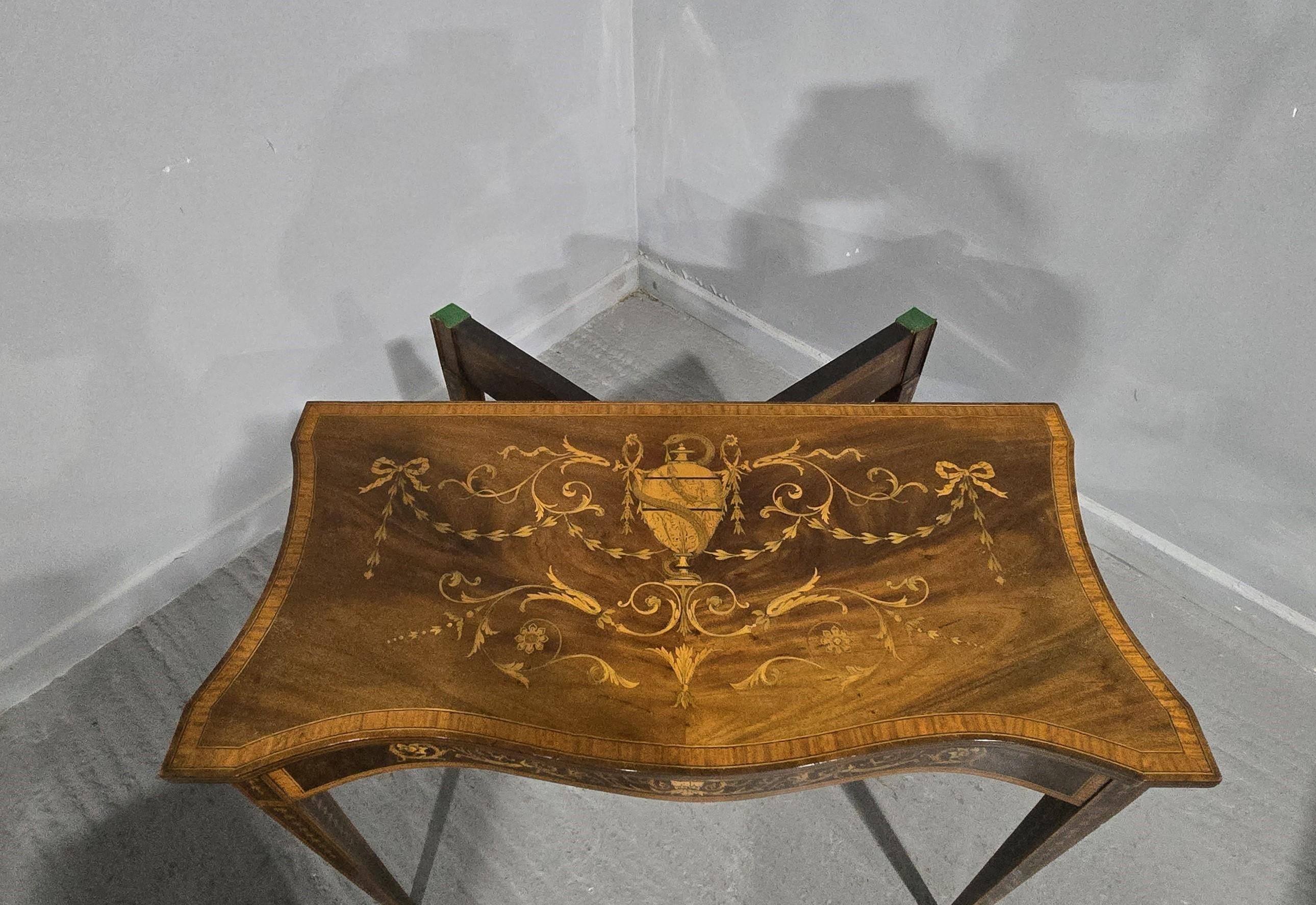 Sheraton Mahogany Inlaid Card Table For Sale 8