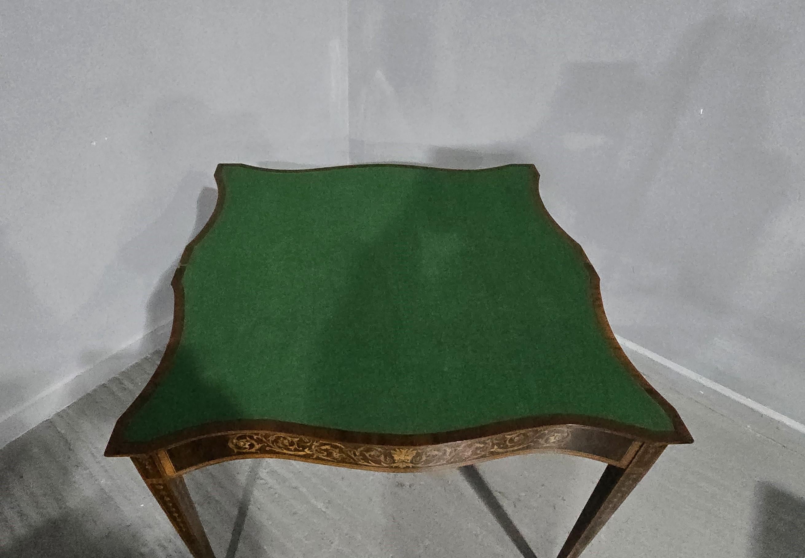 Sheraton Mahogany Inlaid Card Table For Sale 9