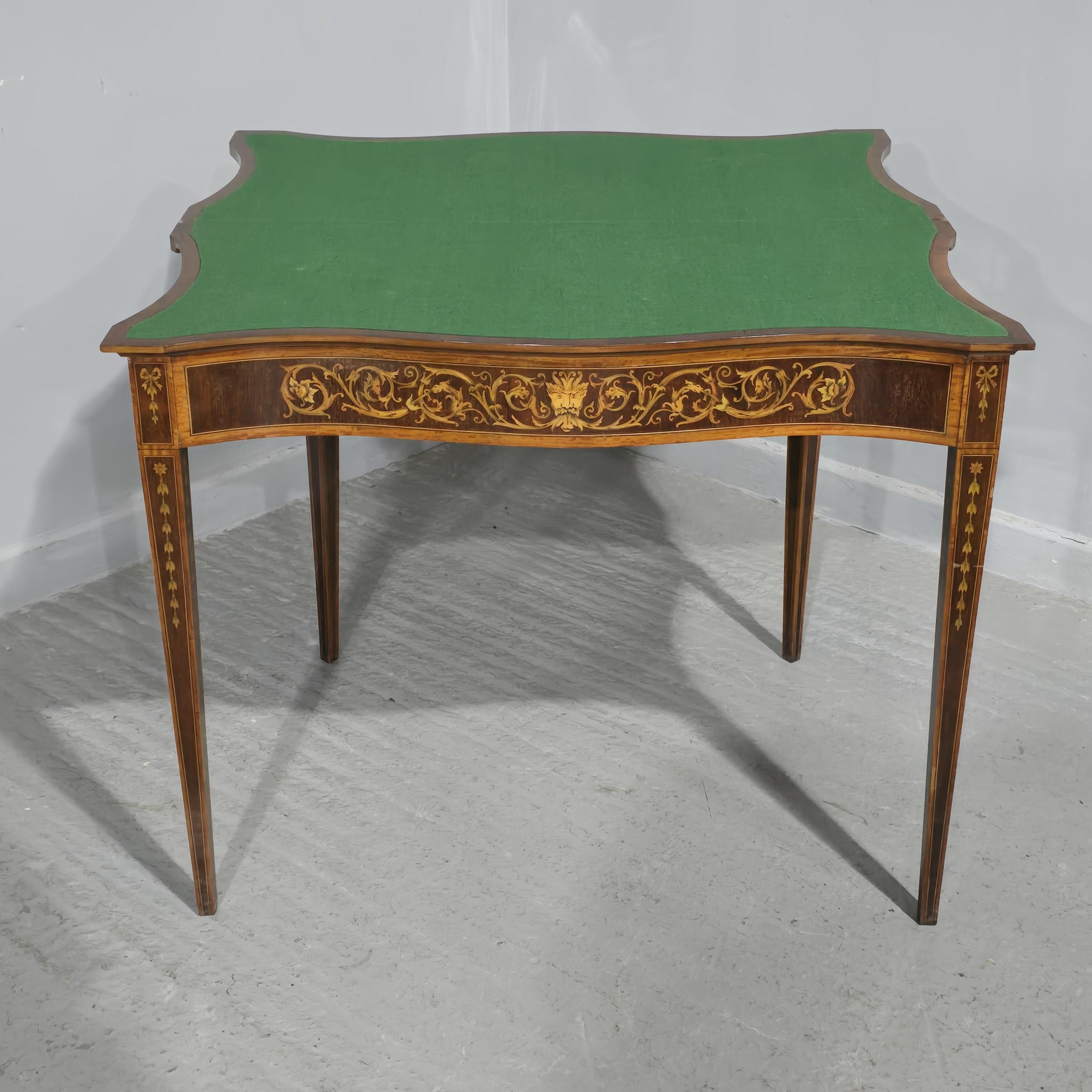 Sheraton Mahogany Inlaid Card Table For Sale 10