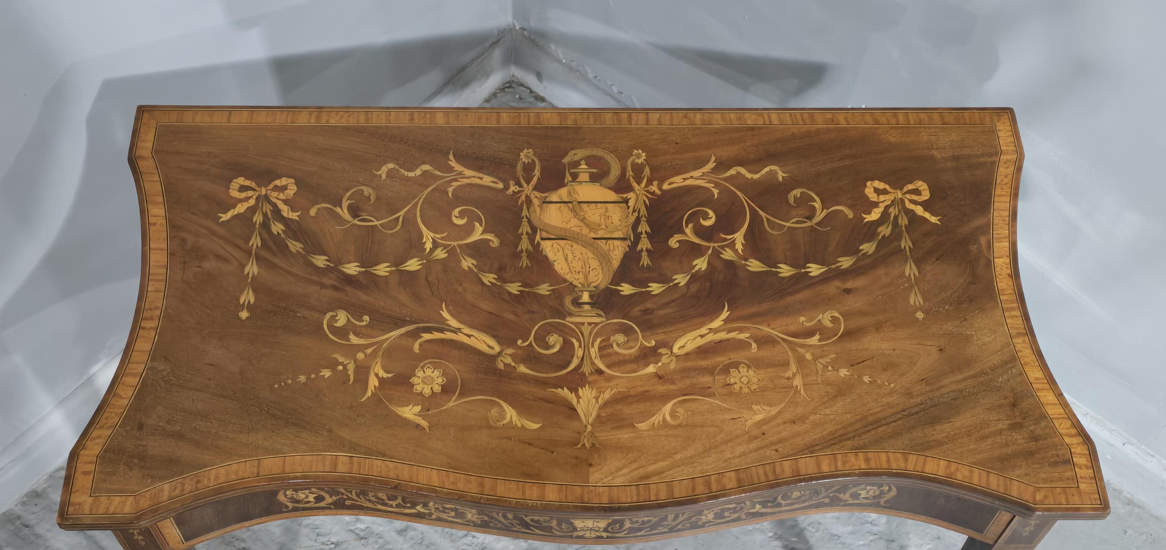 English Sheraton Mahogany Inlaid Card Table For Sale