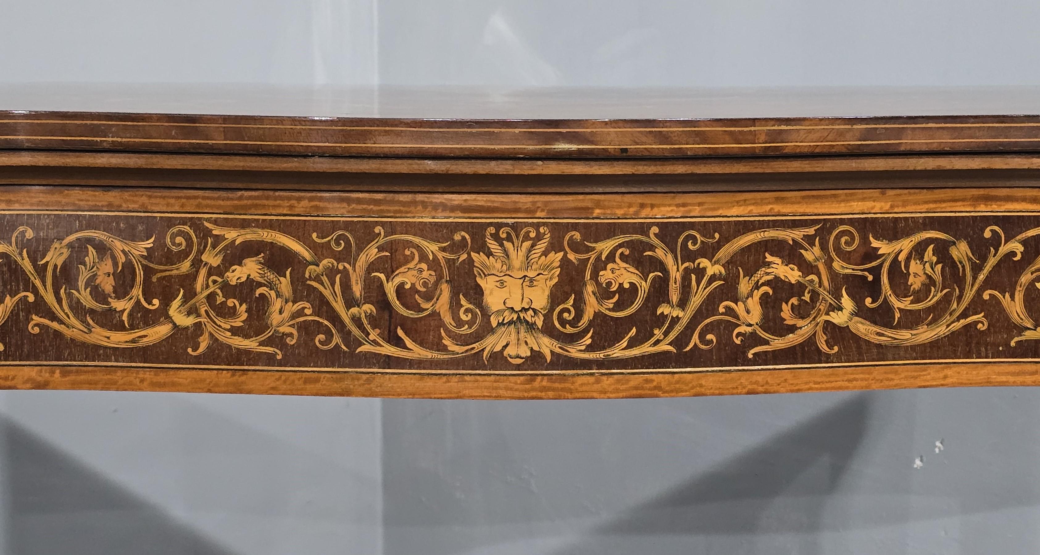 Sheraton Mahogany Inlaid Card Table For Sale 2
