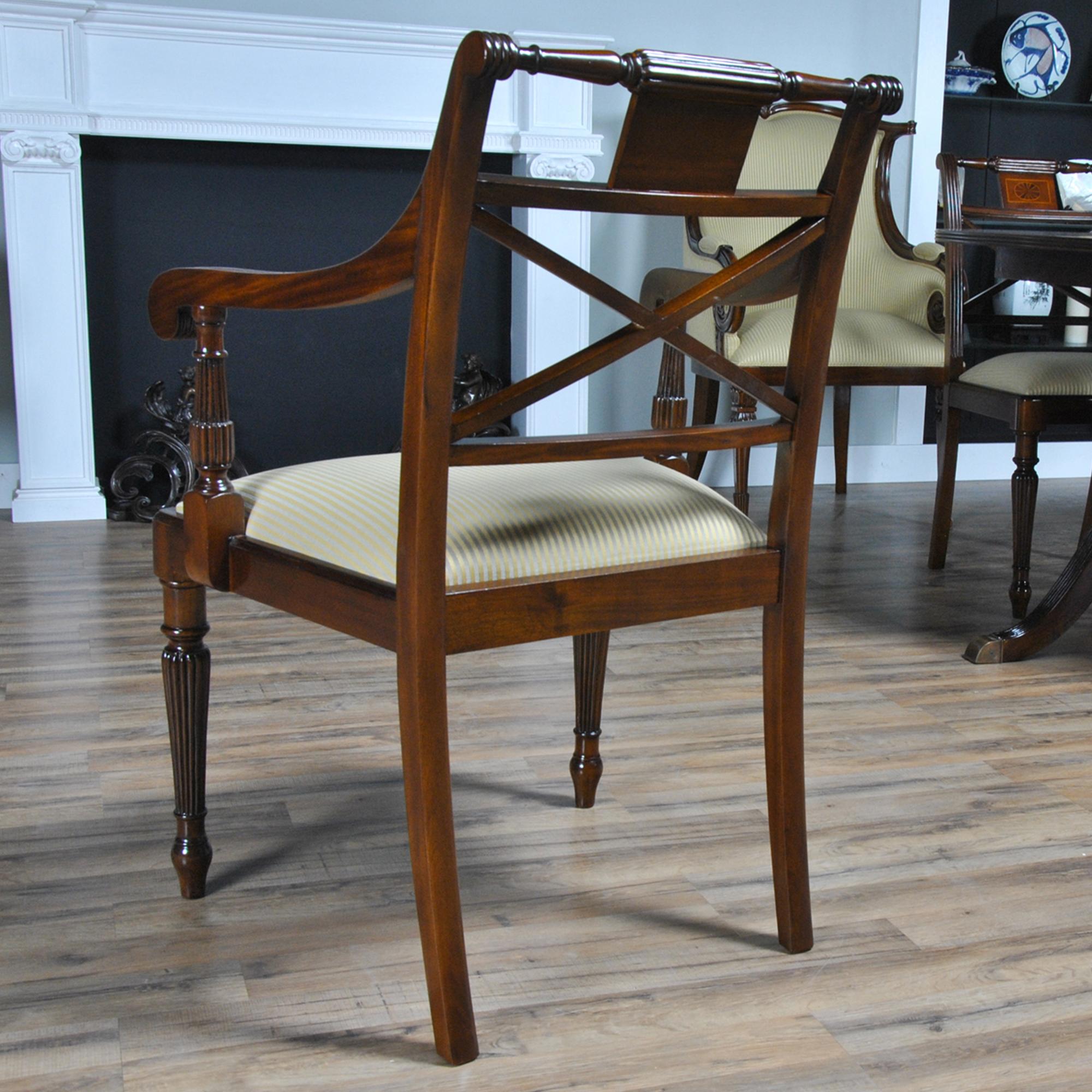 Sheraton Mahogany Inlaid Chairs, Set of 10  For Sale 5