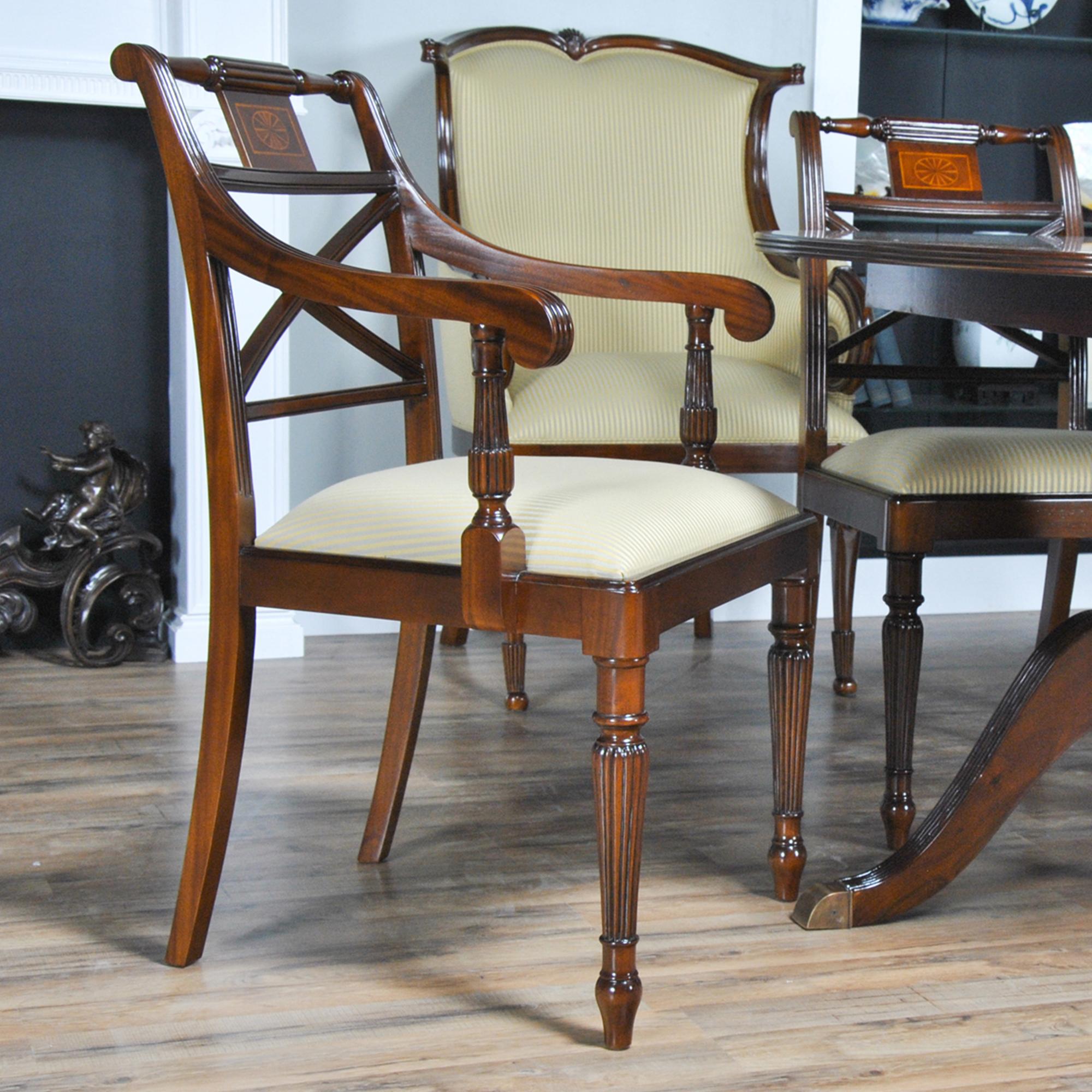 Sheraton Mahogany Inlaid Chairs, Set of 10  For Sale 7