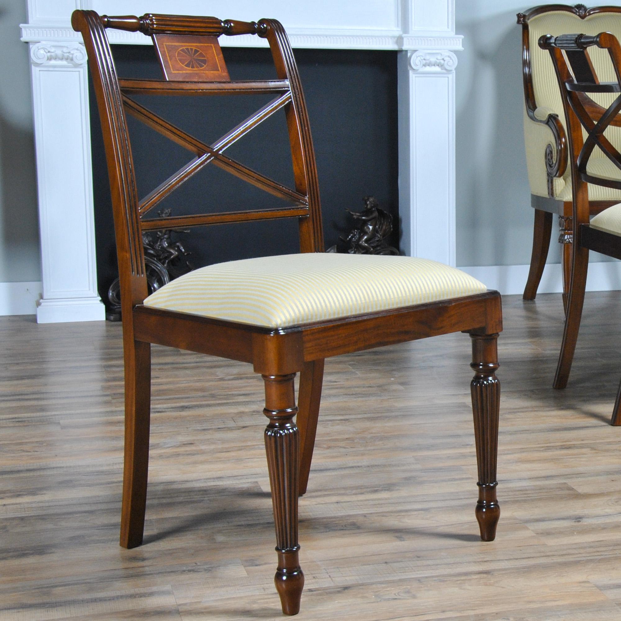 Sheraton Mahogany Inlaid Chairs, Set of 10  For Sale 8