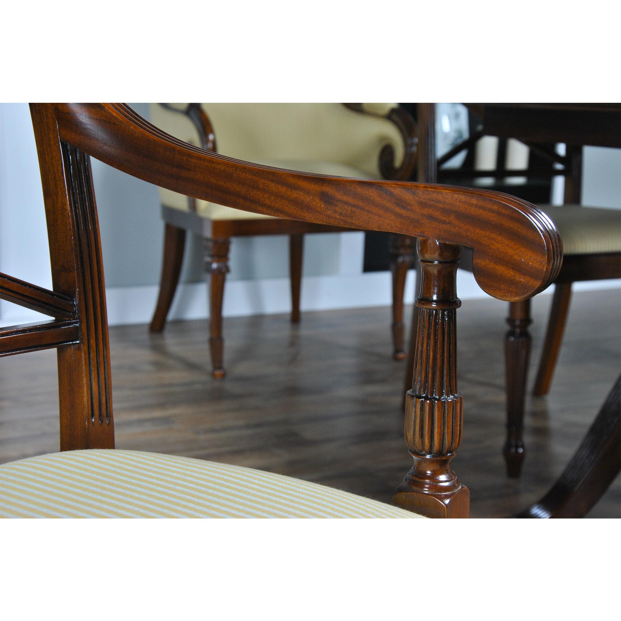 Sheraton Mahogany Inlaid Chairs, Set of 10  For Sale 1