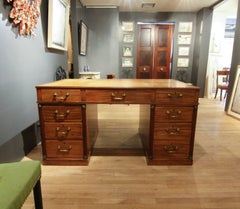 Sheraton Mahogany Pedestal Partners Writing Table