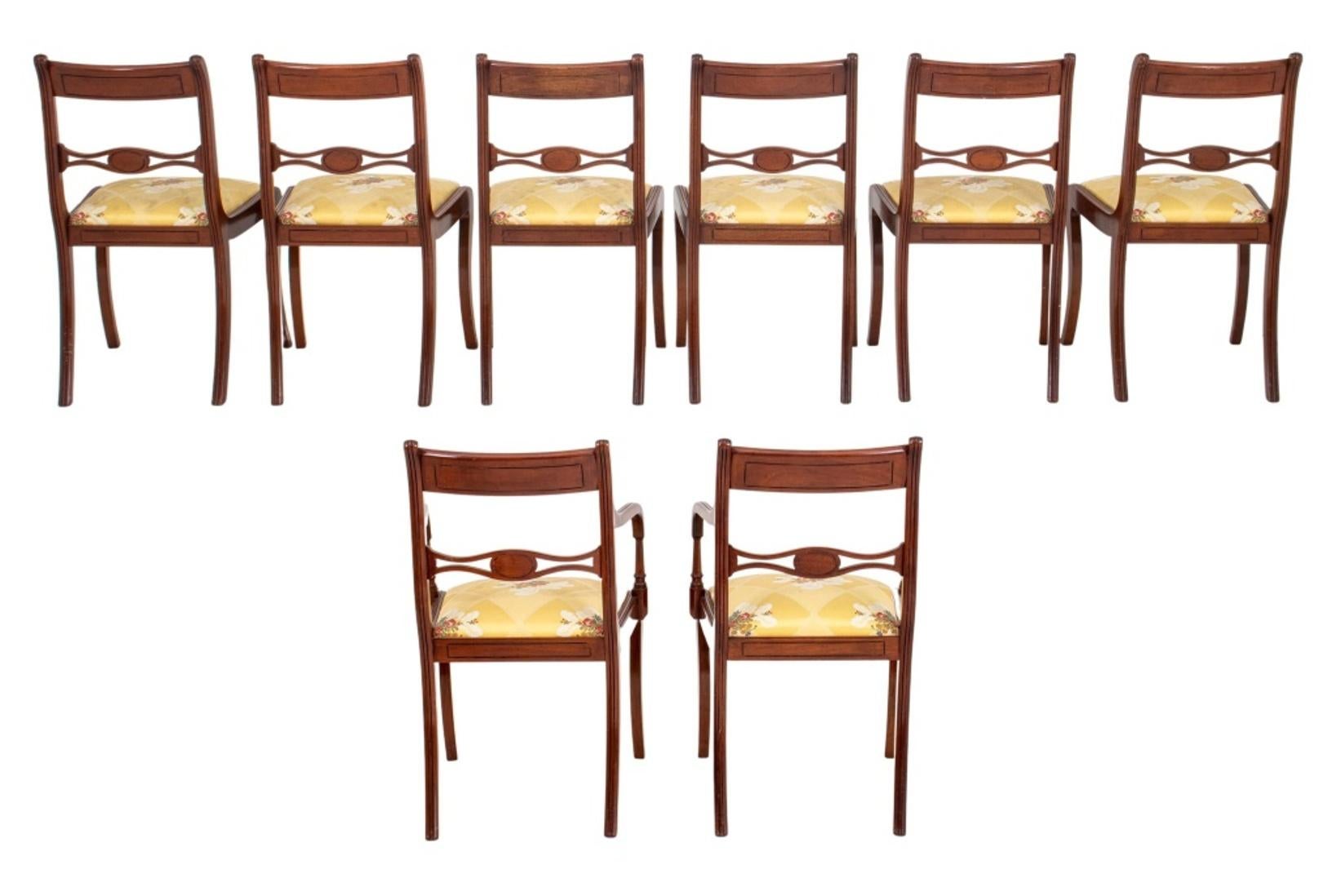 Sheraton Manner Painted Satinwood Dining Chairs, Set of Eight In Good Condition In New York, NY