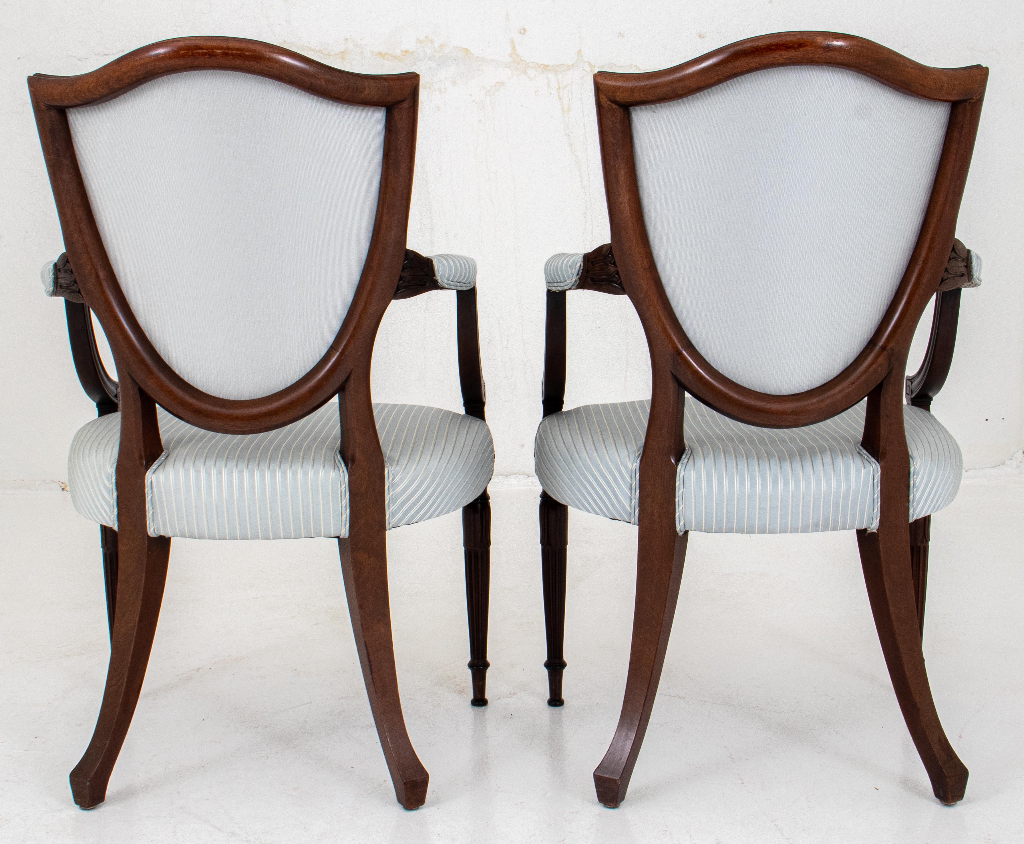 George III Sheraton Manner Shield-Back Dining Chairs, 14