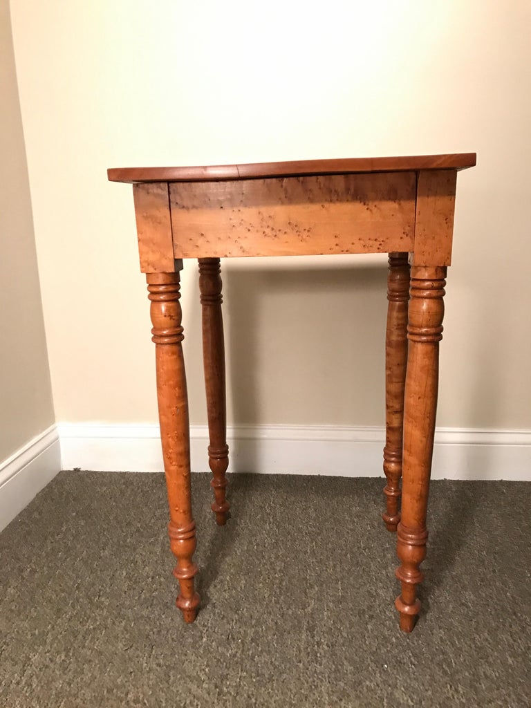 Sheraton One Drawer Stand in Highly Figured Birdseye Maple, Quincy, Ma