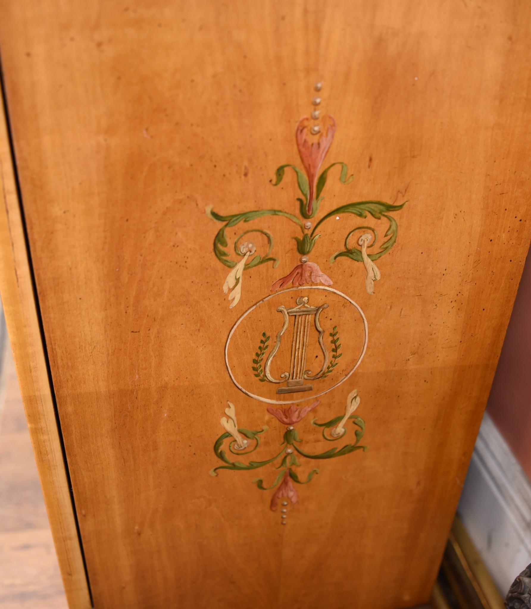 Sheraton Painted Satinwood Breakfront Bookcase Cabinet Regency 9