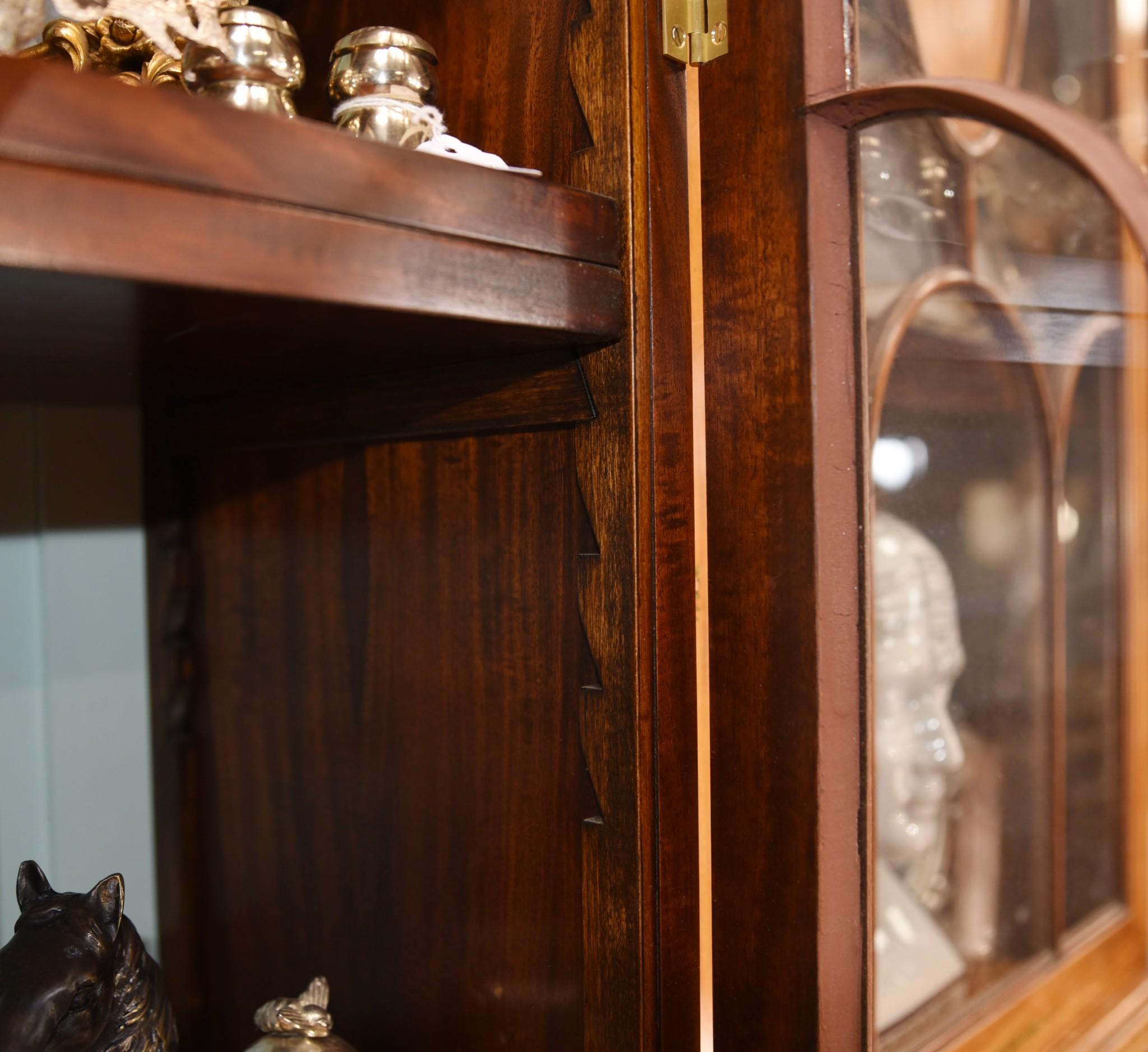 Sheraton Painted Satinwood Breakfront Bookcase Cabinet Regency 10