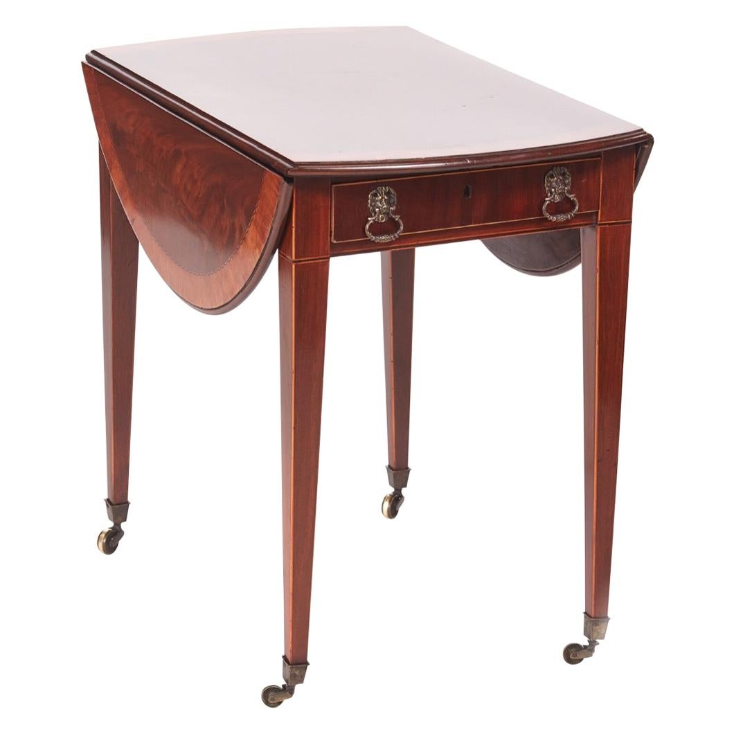 Sheraton Period Inlaid Mahogany Pembroke Table, circa 1800