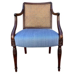 Sheraton Period Mahogany Armchair with Caned Back