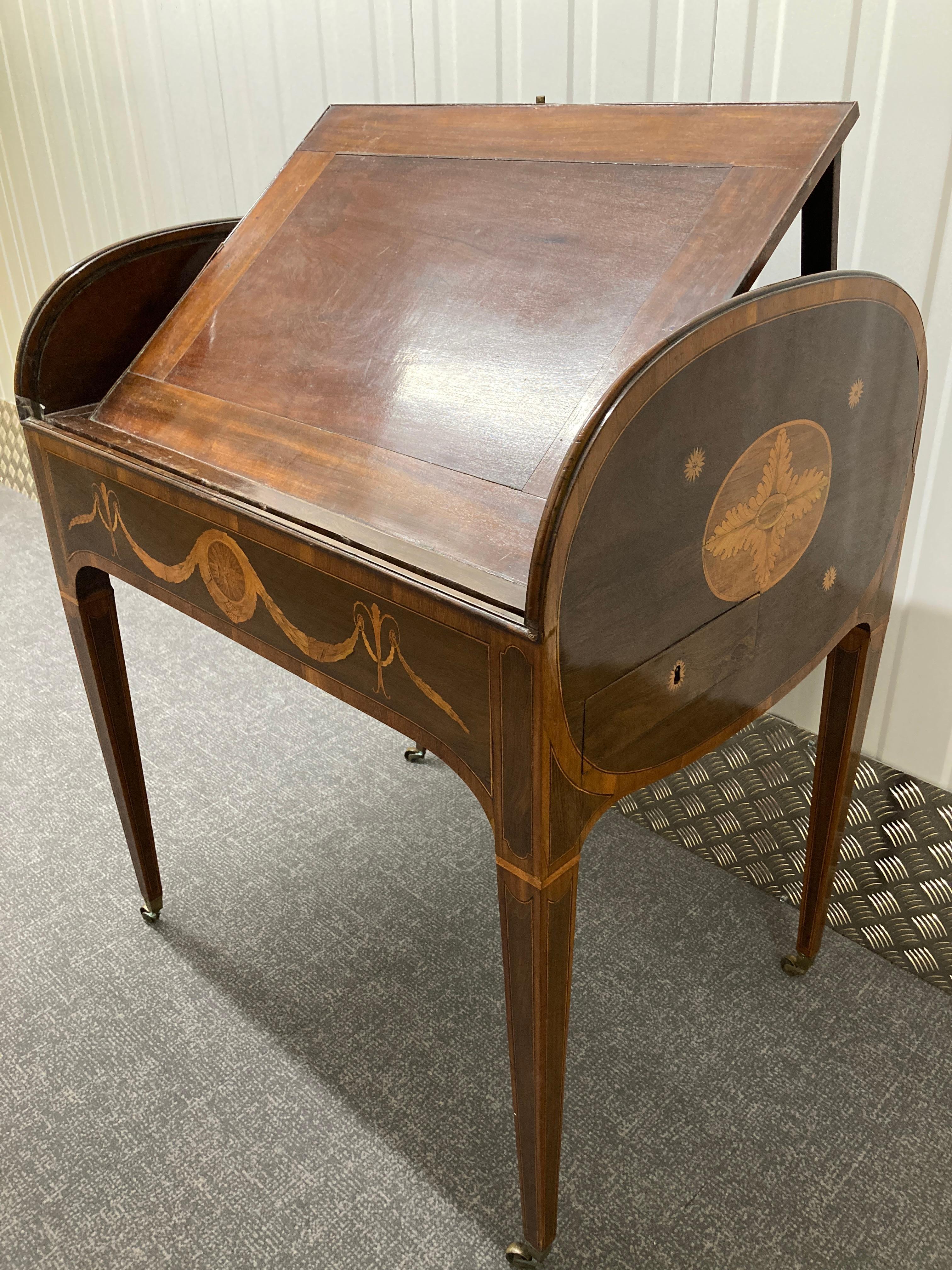 Hand-Crafted Sheraton Period Partridgewood Tambour Desk For Sale