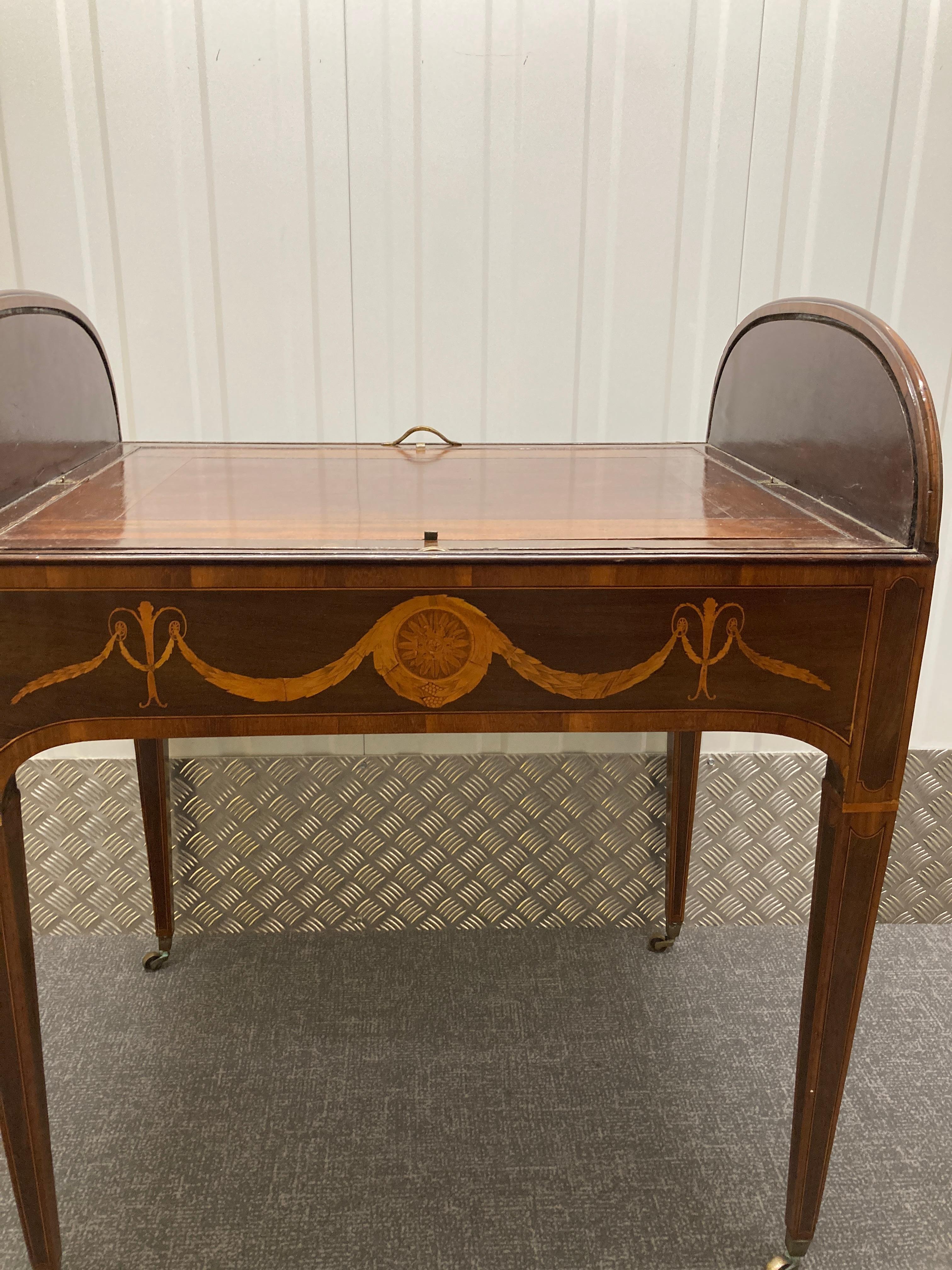 Sheraton Period Partridgewood Tambour Desk For Sale 1