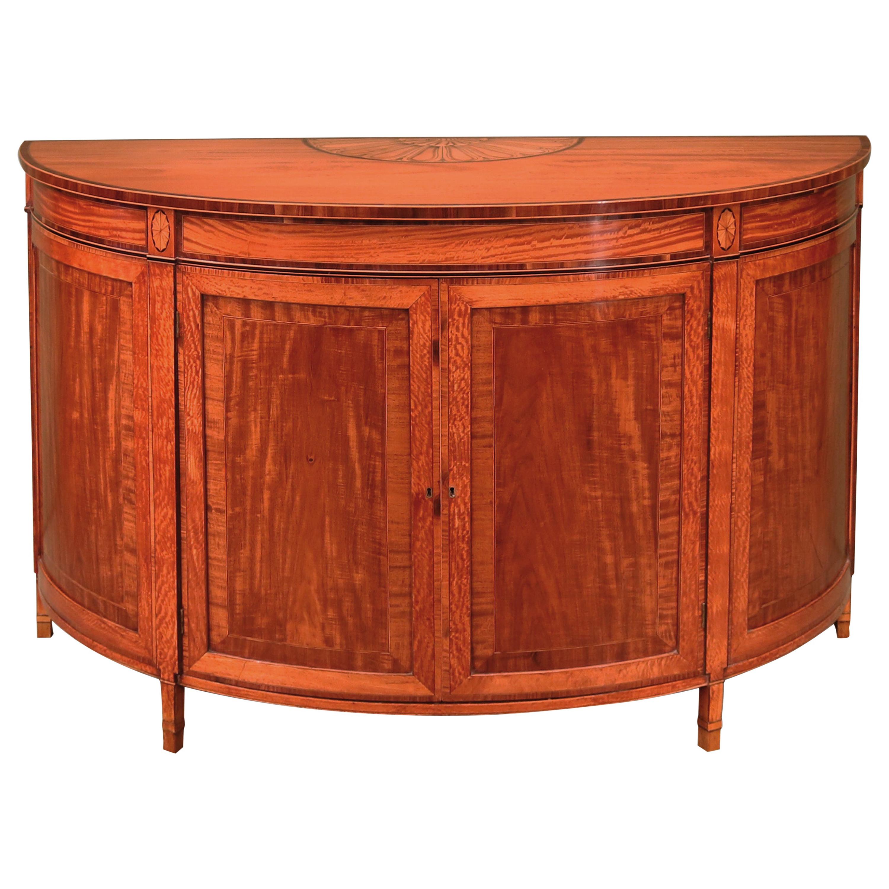 Sheraton Period Satinwood Demilune Cabinet