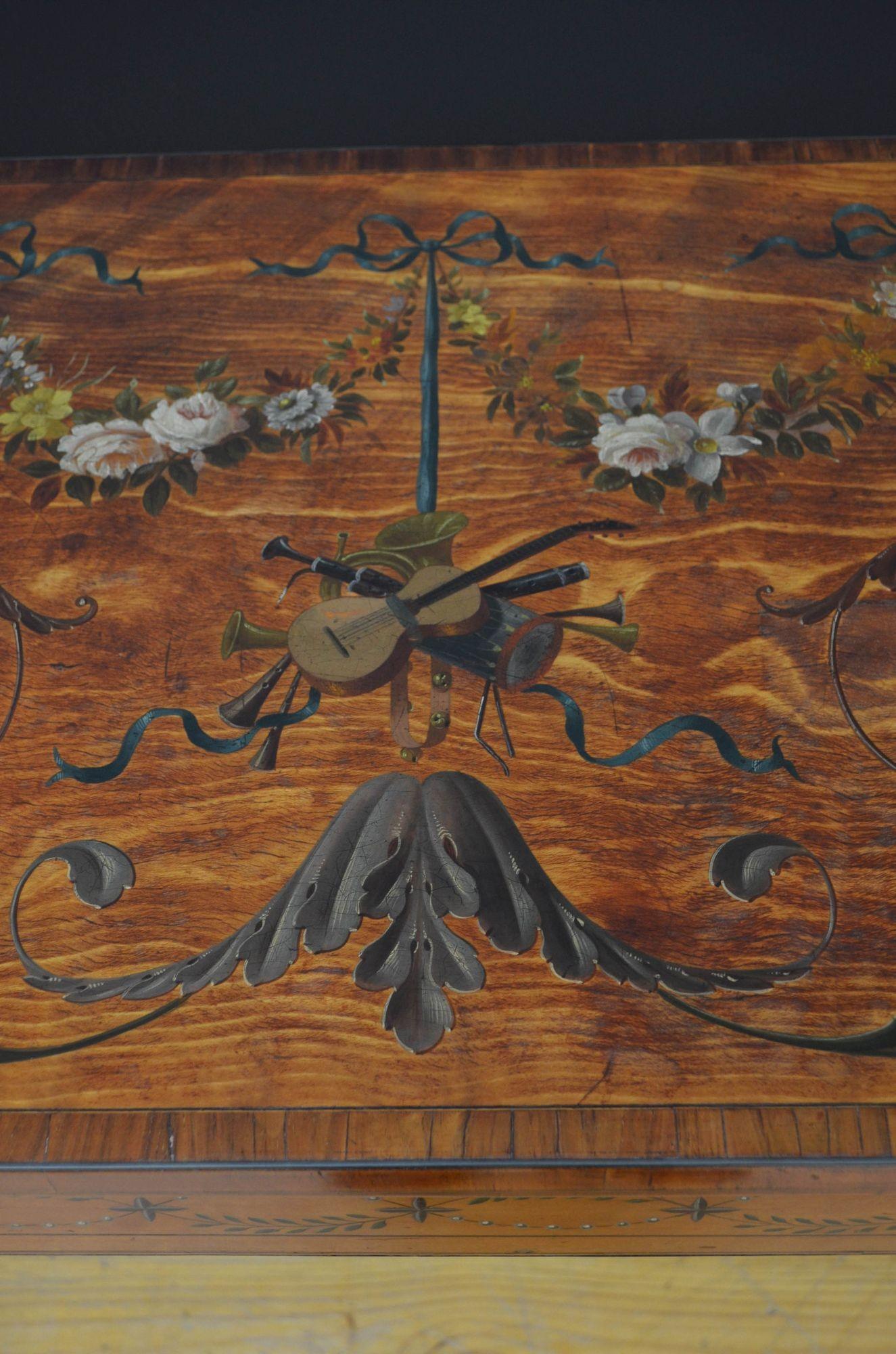 Sheraton Perion bemalter Kartentisch aus Seidenholz 2