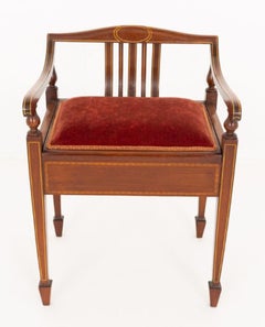 Sheraton Piano Stool Mahogany Antique Revival