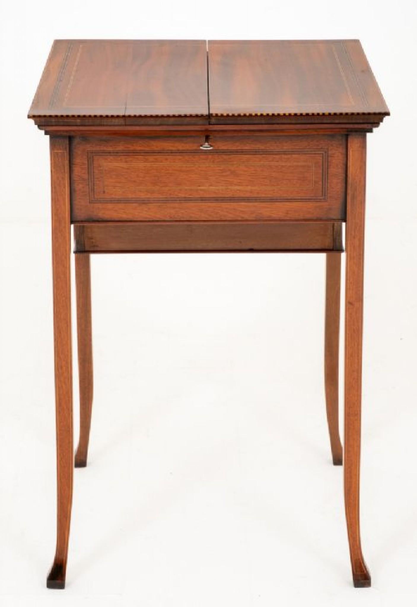 Sheraton Popup Writing Table Desk in Mahogany For Sale 11