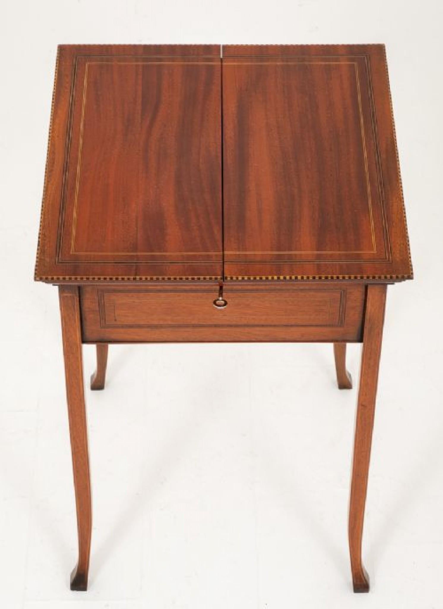 Sheraton Popup Writing Table Desk in Mahogany For Sale 2