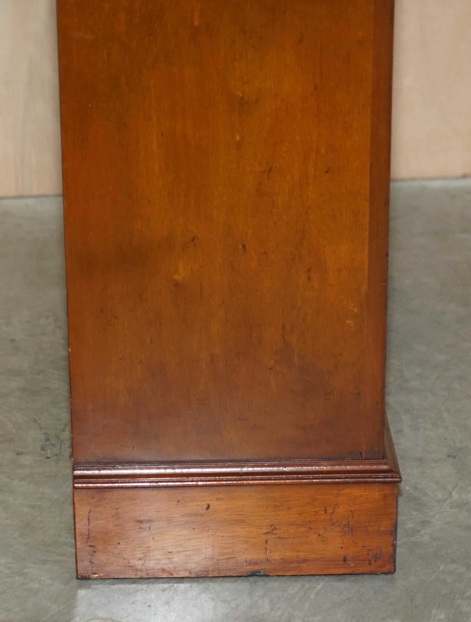 Sheraton Revival Burr Elm Walnut Inlay Dwarf Library Open Bookcase Bookshelf For Sale 5