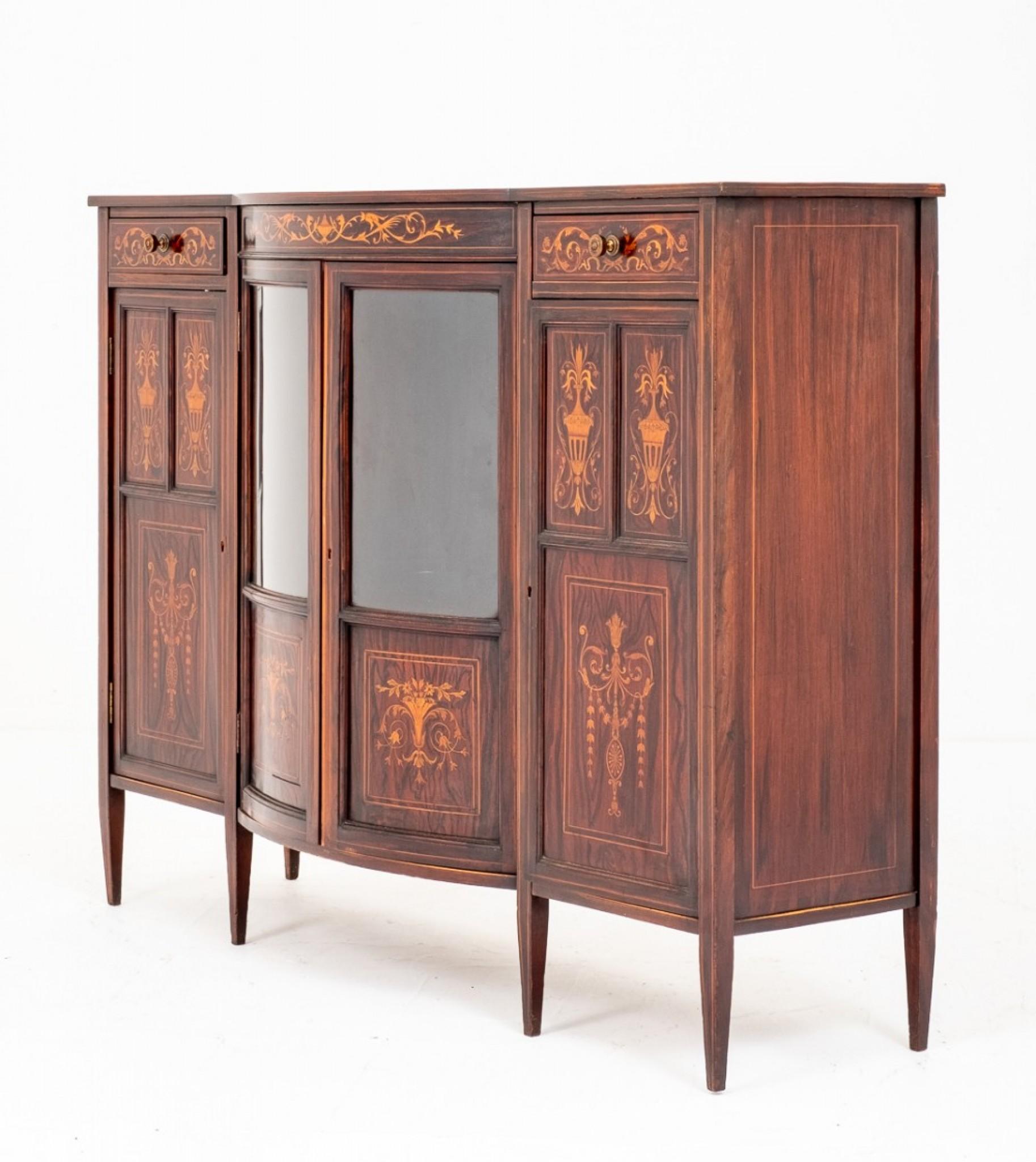 Sheraton Revival-Schrank Sideboard Edwards and Roberts 1880 im Zustand „Gut“ im Angebot in Potters Bar, GB