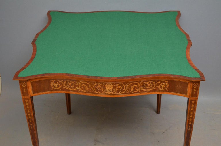 Sheraton Revival Card Table For Sale 1