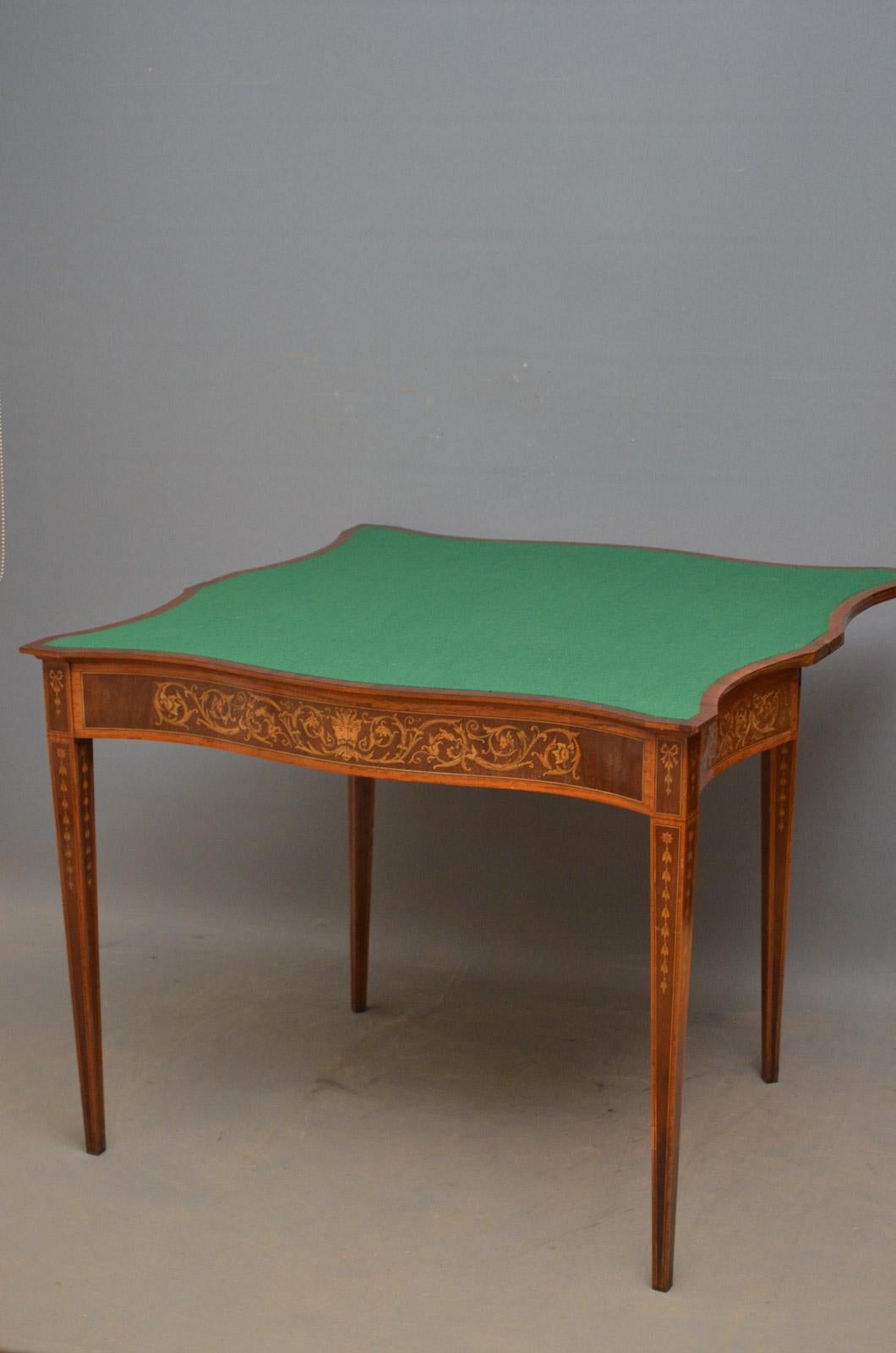 Sheraton Revival Card Table For Sale 1