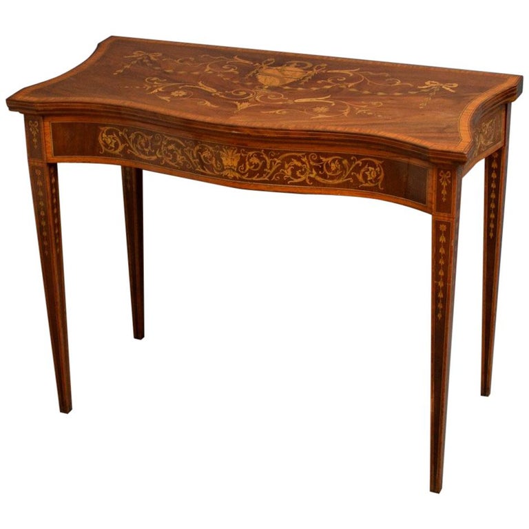 Sheraton Revival Card Table For Sale