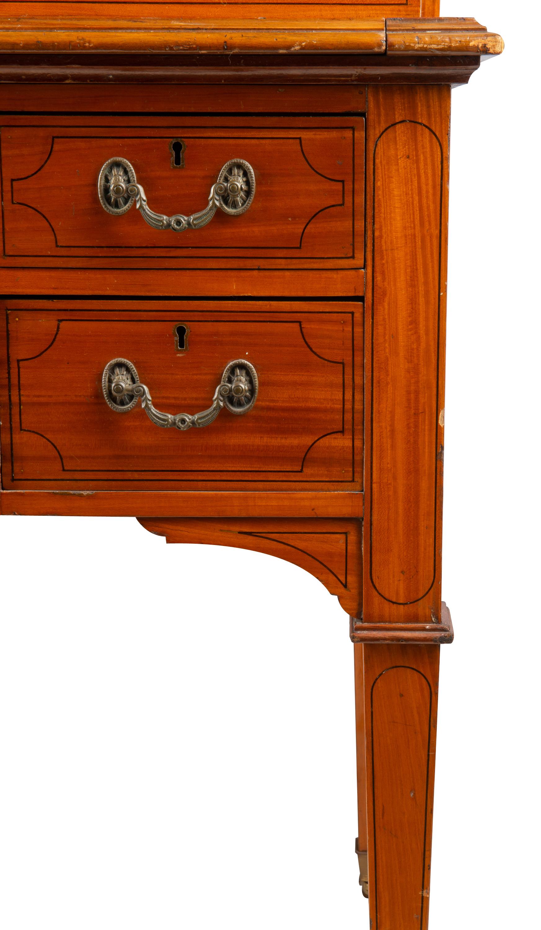 19th Century Sheraton Revival Cylinder Bureau, circa 1890 For Sale