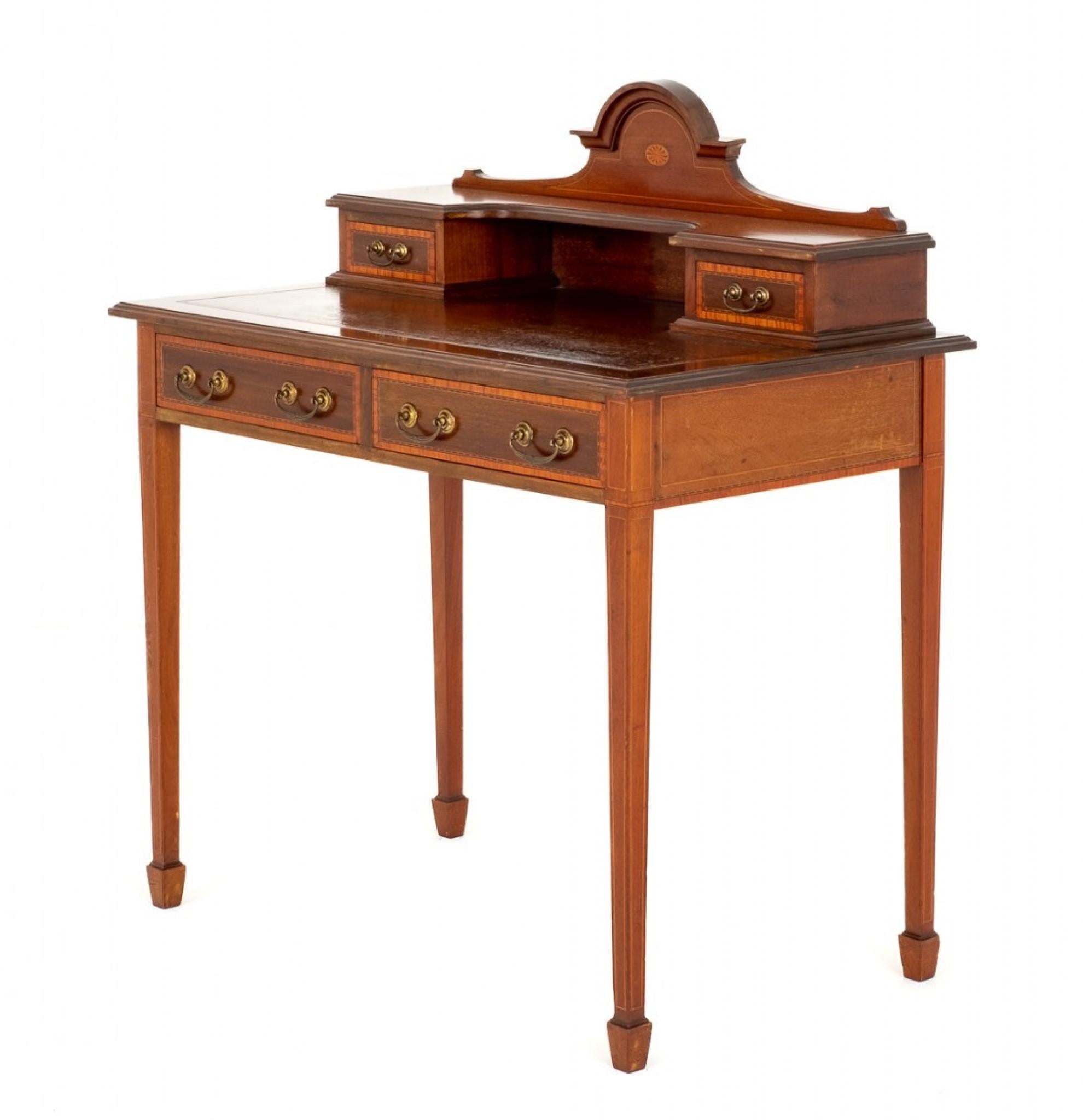 Early 20th Century Sheraton Revival Desk Bonheur Du Jour Mahogany