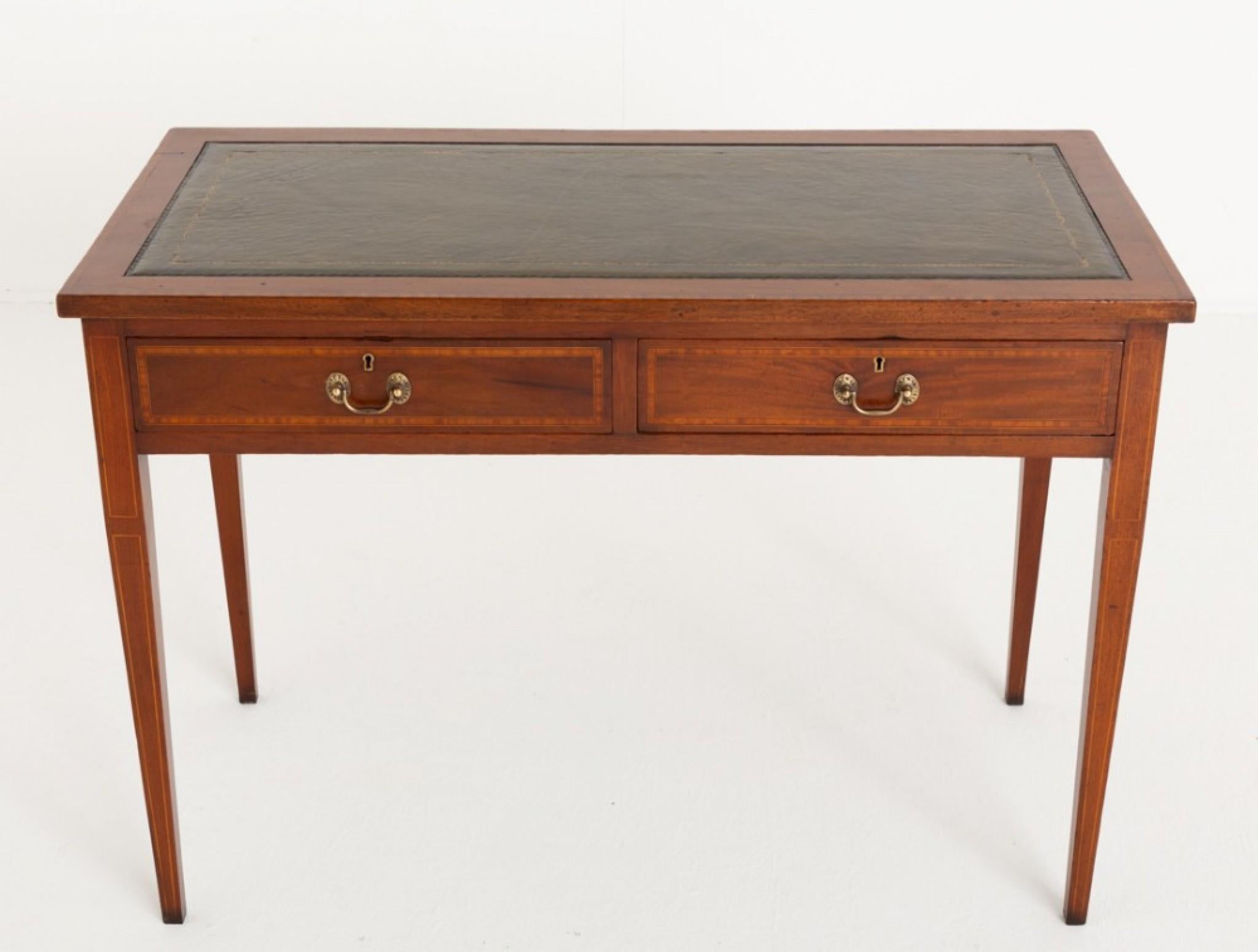 Sheraton Revival Schreibtisch Mahagoni-Schreibtisch 1880 (Spätes 19. Jahrhundert) im Angebot