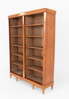 Sheraton Revival Display Cabinet Bookcase Satinwood 1880
