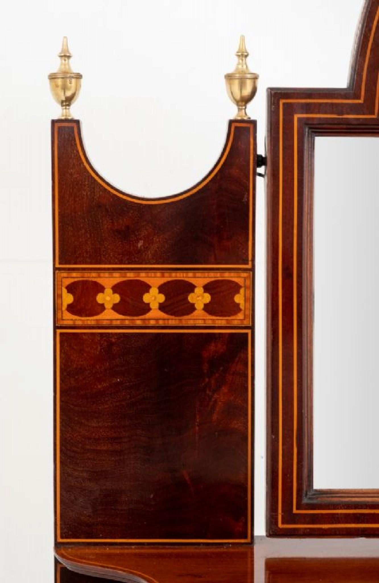 Sheraton Revival Dresser Desk, Antique Mahogany Furniture, 1890 6