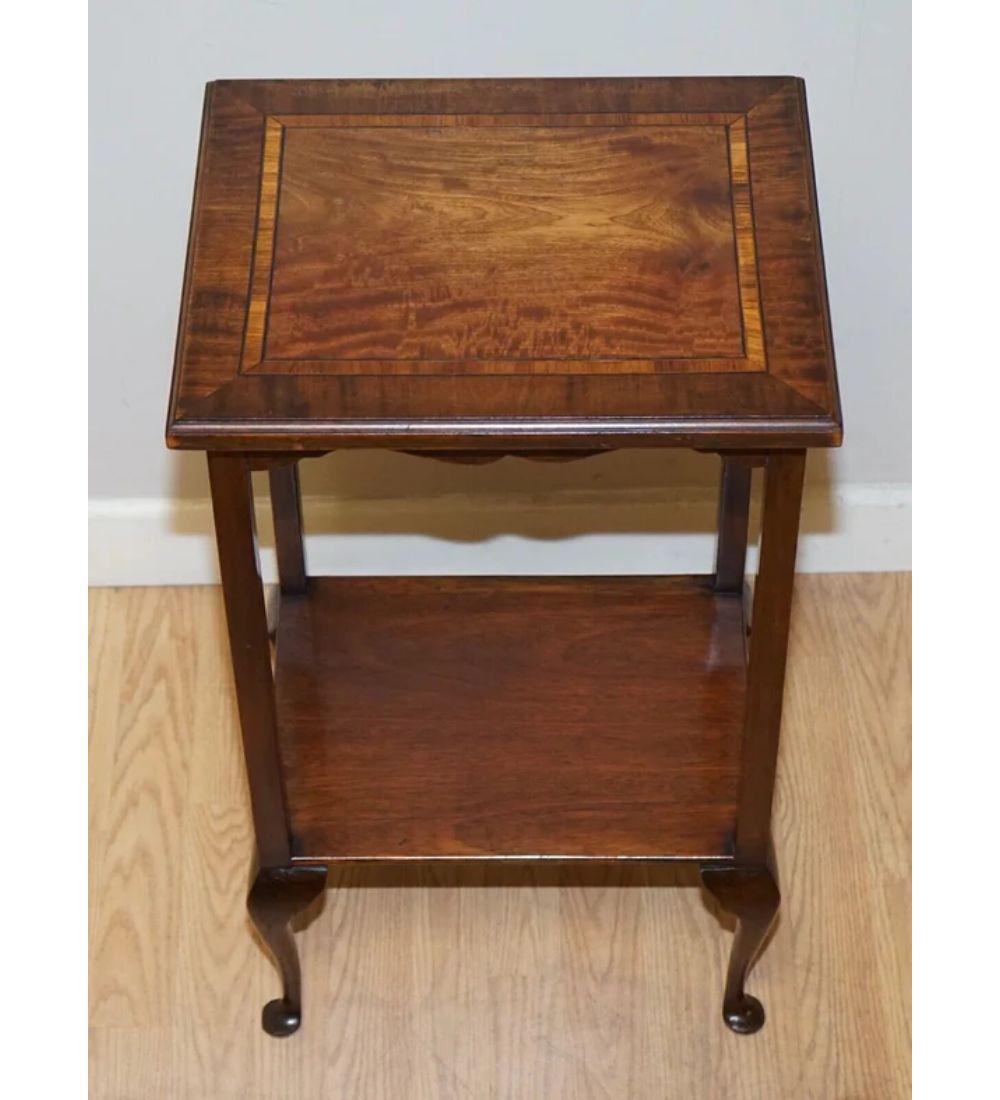 British Sheraton Revival Inlaid Victorian Occasional Side Plant Wine End Table For Sale