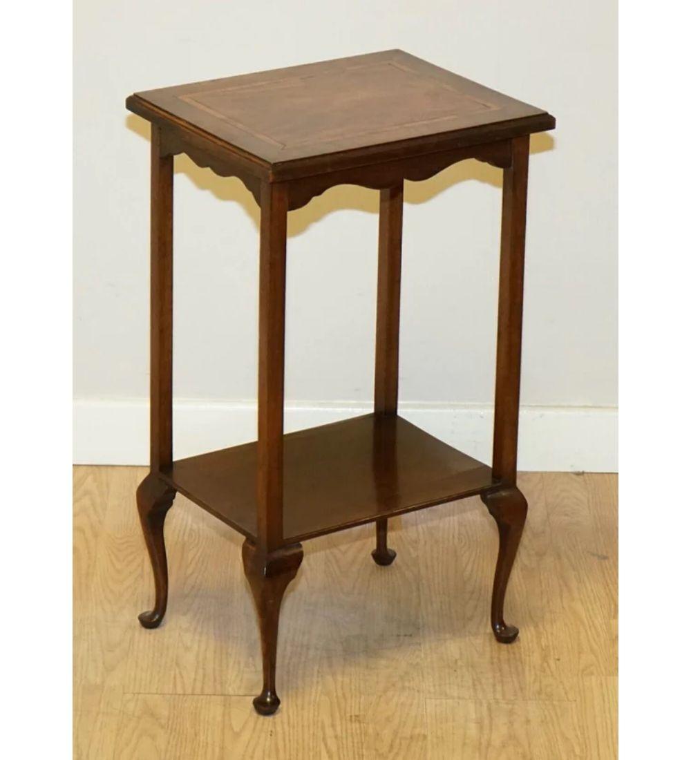 Sheraton Revival Inlaid Victorian Occasional Side Plant Wine End Table For Sale 1