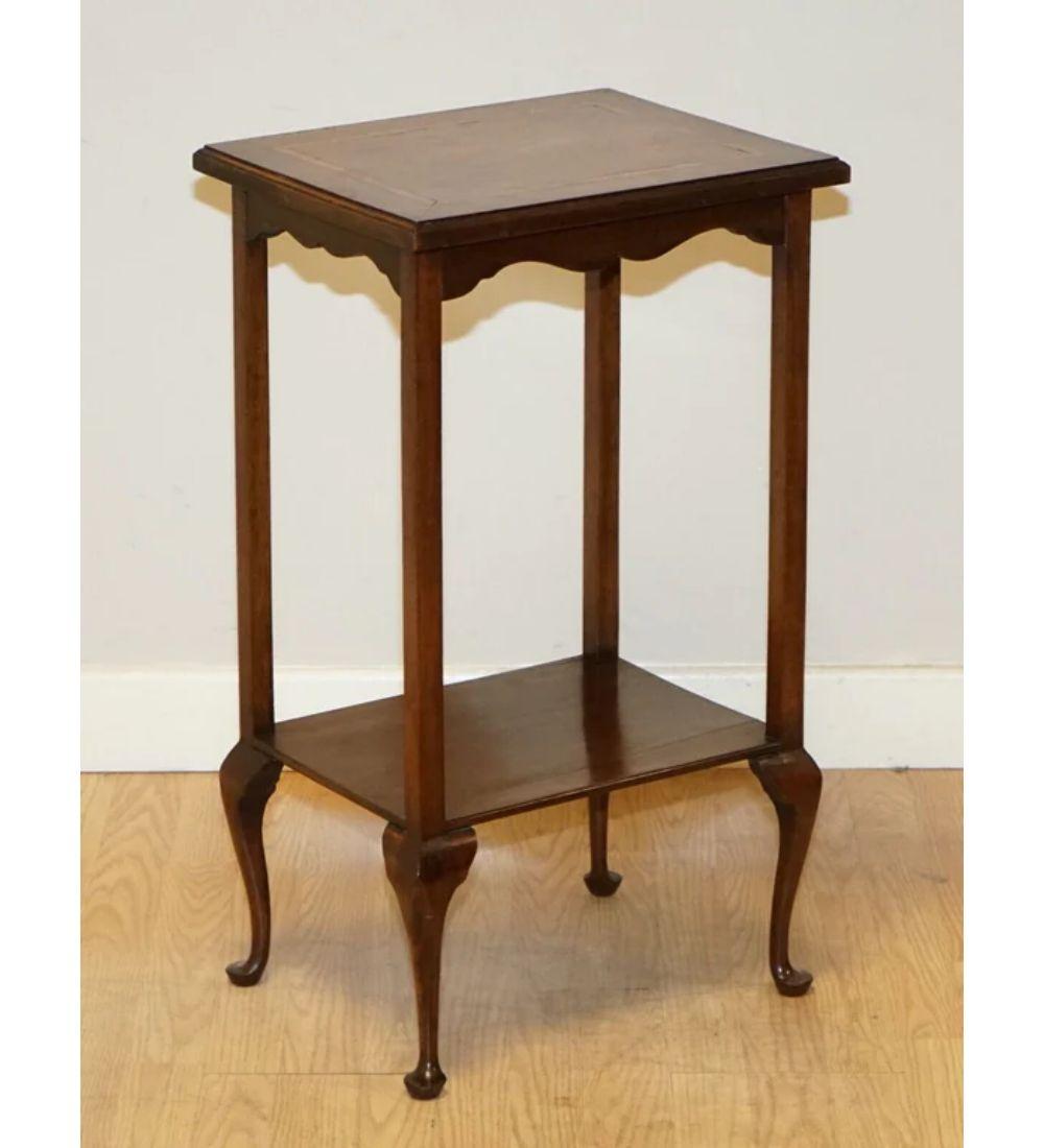 Sheraton Revival Inlaid Victorian Occasional Side Plant Wine End Table For Sale 2