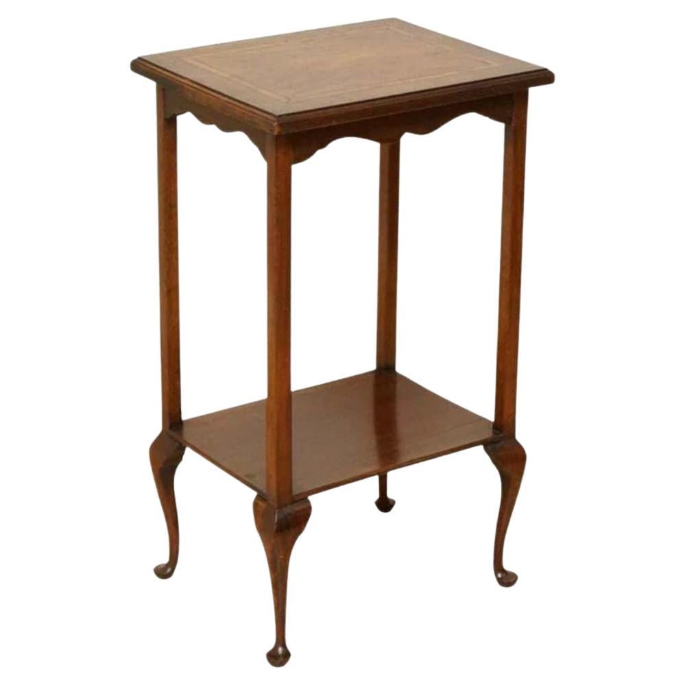 Sheraton Revival Inlaid Victorian Occasional Side Plant Wine End Table For Sale