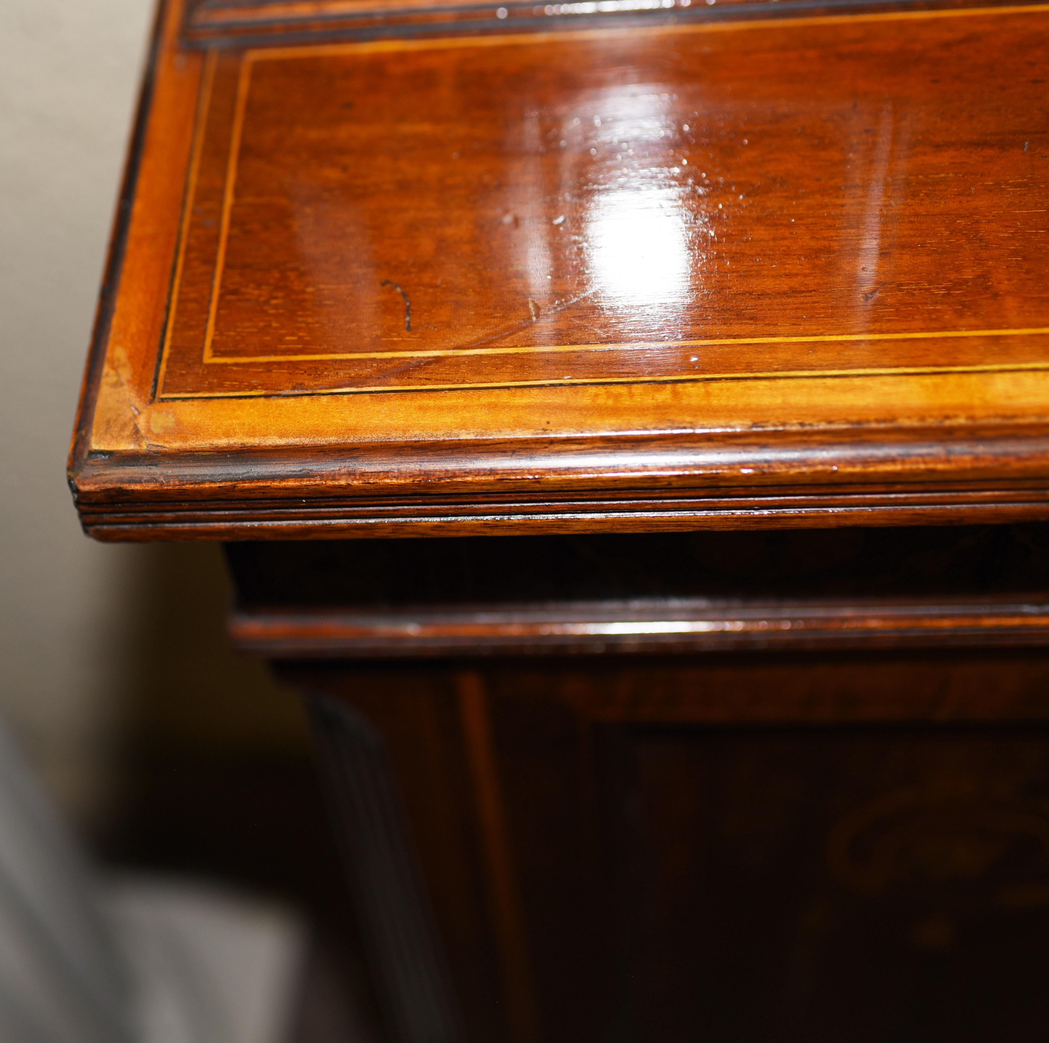 Sheraton Revival Mahogany Bookcase Display Cabinet For Sale 11