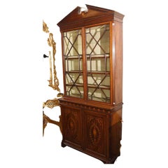 Sheraton Revival Mahogany Bookcase Display Cabinet